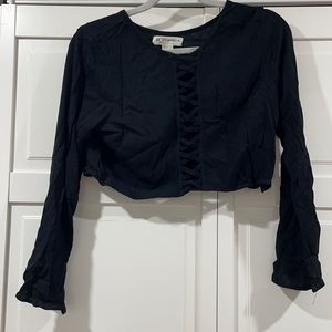 H&M plus size 14 women’s black crop top Coachella line